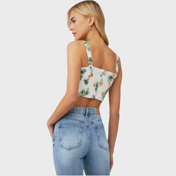 WeWoreWhat Straight Neck Corset Crop Top Orange Women's Size XL. NWT - Picture 2 of 11